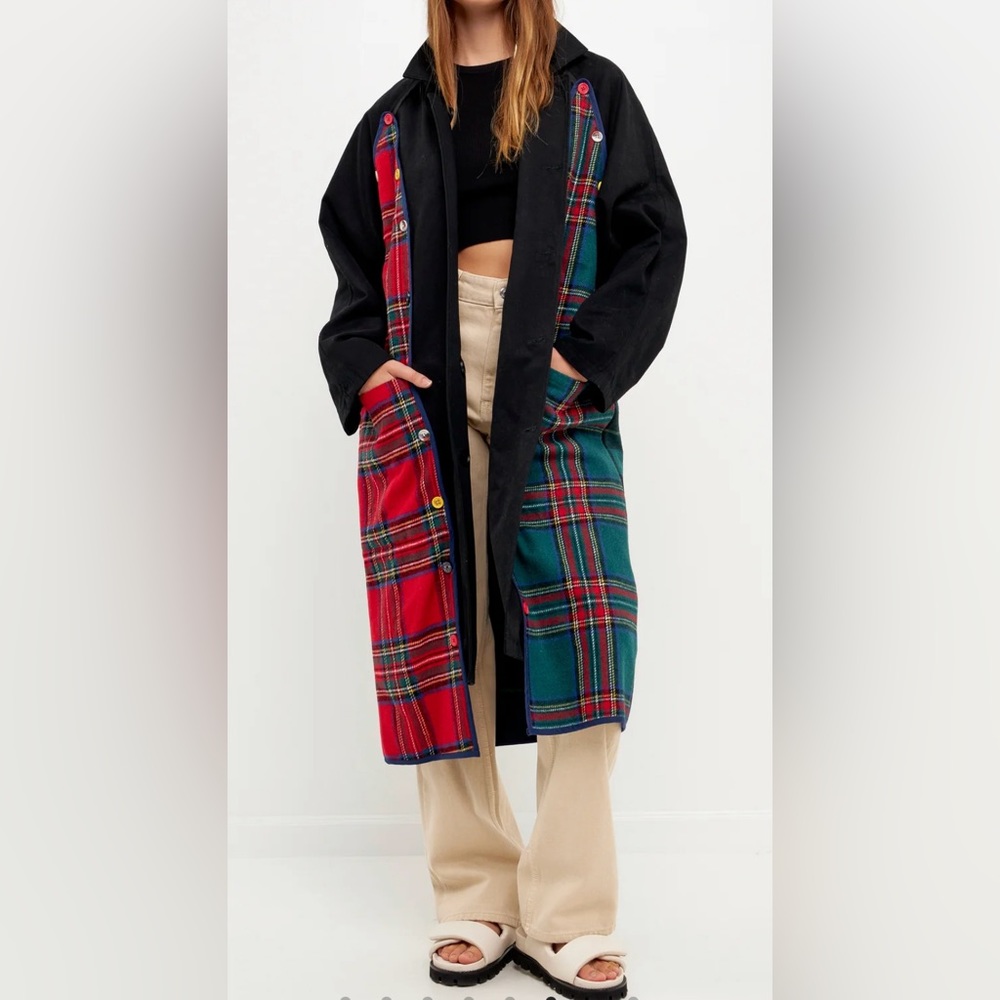 Grey Lab - Reversible Check Long
Coat Multi.  Color: Multiple - Picture 6 of 12